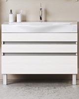 Aqwella Тумба с раковиной Бергамо 100 белая