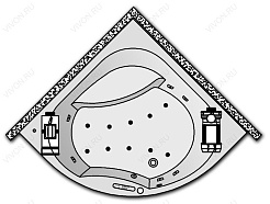 Kolpa San  Комплект гидро-аэромассажа Kolpa San Swan Luxus (подсветка, дезинфекция, массаж: боковой, аэромассаж) – фотография-1