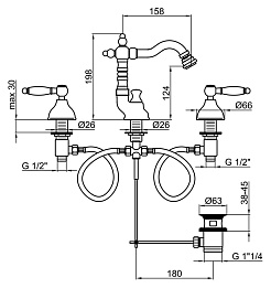 Webert Смеситель Dorian DO710502010 золото, для биде – фотография-2