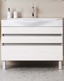 Aqwella Тумба с раковиной Бергамо 100 белая – фотография-1