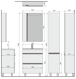 Velvex Зеркальный шкаф Crystal Cub 60 белый/ темный лен – фотография-3