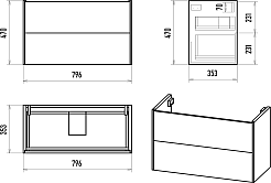 Brevita Тумба с раковиной Toy 80 белая – фотография-9