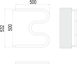 Terminus Полотенцесушитель водяной М-образный 32 500x500 хром – фотография-3