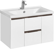 Акватон Тумба с раковиной Рене 80 белая/грецкий орех