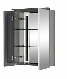 De Aqua Мебель для ванной Лонг 60, зеркало-шкаф Алюминиум – фотография-7