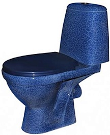 Rosa Унитаз-компакт Премьер, синий кракелюр – фотография-1