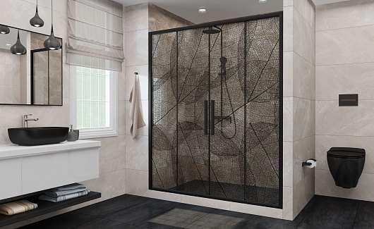 DTO Душевая дверь в нишу FB2 190-210 Black – картинка-7