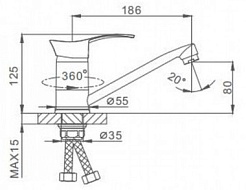 Frap Смеситель для кухни H01 F4501-2 хром – фотография-3