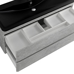 BelBagno Тумба с раковиной Albano 120 подвесная Cemento Verona Grigio с раковиной BB1200/455-LV-ART-ALR-NERO – фотография-6