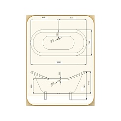 Фэма Чугунная ванна "Julietta", ножки золото, RAL, матовое покрытие – фотография-6