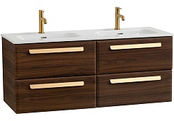 BelBagno Мебель для ванной Eco Cer-N 120 с 4 ящиками орех шоколад софт CZR-8095-120-2 ручки сатиновое золото – фотография-4