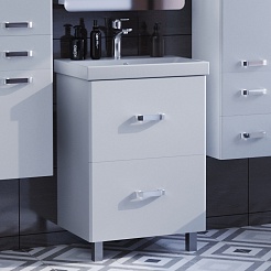 Mixline Мебель для ванной Стив 60 L 2 ящика – фотография-6