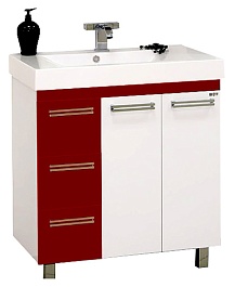 Misty Тумба для умывальника Моника 75 бело-красная – фотография-1