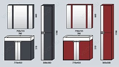  Тумба с раковиной "Fresh 80" красная – фотография-5