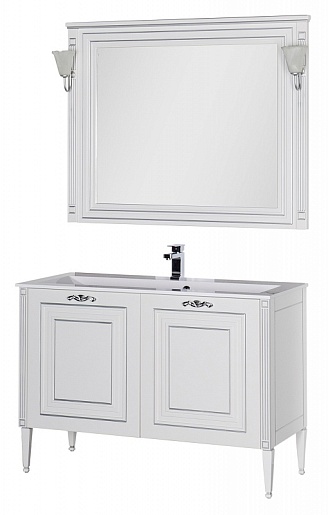 Aquanet Мебель для ванной Паола 120 белая/патина серебро (182131) – картинка-5