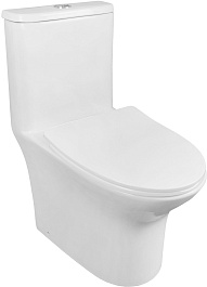 Azario Унитаз-моноблок Sente AZ-8614 безободковый с бачком с сиденьем микролифт белый – фотография-1