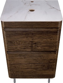 Style Line Мебель для ванной напольная Атлантика 60, старое дерево, столешница ID01 – фотография-3