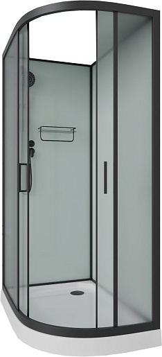 Frank Душевая кабина F412L M black без крыши профиль черный стекло матовое – фотография-2