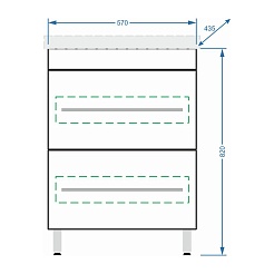 Stella Polare Тумба с раковиной Ванесса 60 напольная – фотография-5