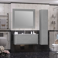 Opadiris Тумба под раковину Луиджи 120 подвесная серая матовая – фотография-3