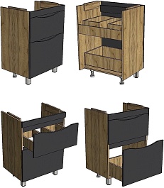 Corozo Тумба с раковиной Лиана 60 дуб/графит – фотография-4