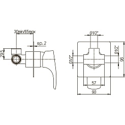 Paini Смеситель для душа Lady 89CR690 встроенный, хром – фотография-3