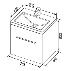 Aquanet Тумба с раковиной "Порто 60" – фотография-3