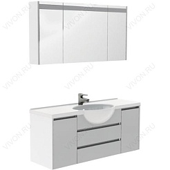 Aquanet Зеркальный шкаф "Лайн 120" камерино – фотография-3