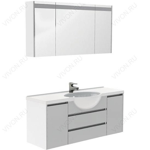 Aquanet Зеркальный шкаф "Лайн 120" камерино – картинка-3