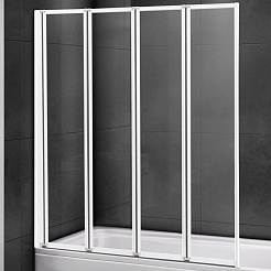 Cezares Шторка на ванну Relax RELAX-V-4-100/140-C-Bi 100 профиль белый стекло прозрачное – фотография-1