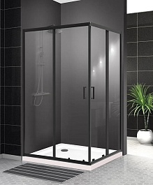 BelBagno Душевой уголок Uno 120/100 UNO-195-AH-2-120/100-C-NERO стекло прозрачное – фотография-2