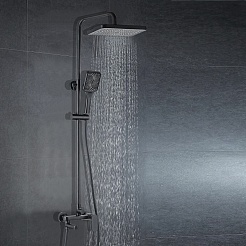 Azario Душевая стойка Arizona Square AZ-20BS черный – фотография-2