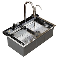 Mixline Мойка настольный монтаж 75/46 (3,0) выпуск 3 1/2 сатин