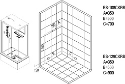 Esbano Душевая кабина 120x90 ES-129 CKRB L – фотография-3