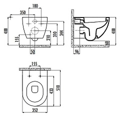 Creavit Унитаз подвесной Free FE320.F0100 CAPPUCINO – фотография-2