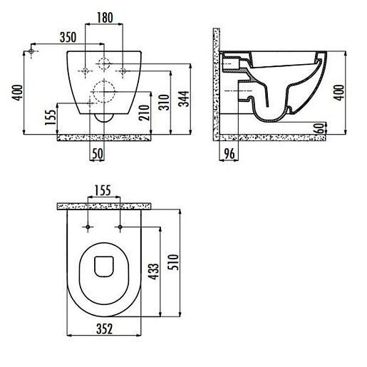 Creavit Унитаз подвесной Free FE320.F0100 CAPPUCINO – фотография-2