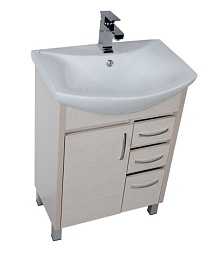 Aquanet Тумба с раковиной "Донна 60" 3 ящика беленый дуб – фотография-3