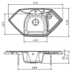 Florentina Мойка гранитная Сардиния угловая коричневый – фотография-2