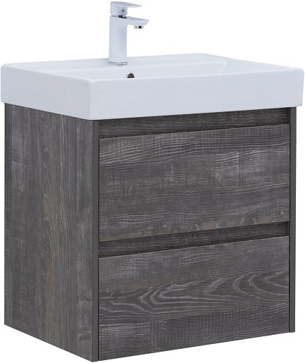 Aquanet Тумба под раковину Nova Lite 60 подвесная дуб серый – фото-1