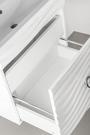 Style Line Тумба под раковину Вероника 60 Люкс (Como) подвесная белая – фотография-3