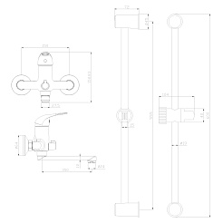 Rossinka Набор смесителей "2 в 1" SET35-82 для ванны и душа – фотография-2