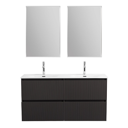 BelBagno Тумба под раковину Uno 120 с 2 чашами подвесная Темно-Серый матовый – картинка-11