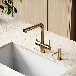 Sancos Смеситель для кухни Spin полированное золото SC4015ZG PVD покрытие – фотография-6