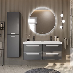 Cezares Тумба с раковиной Eco 120 с 4 ящиками grafito ручки сатин – фотография-2