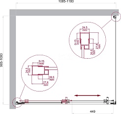 BelBagno Душевой уголок Luce 110/100 LUCE-AH-1-110/100-C-Cr профиль хром стекло прозрачное – фотография-6