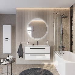 BelBagno Мебель для ванной Eco Cer-N 100 CZR-8073-100 bianco opaco ручки чёрные – фотография-2