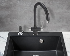 Milacio Смеситель для кухни Ultra MCU.554.MB черный матовый – фотография-4