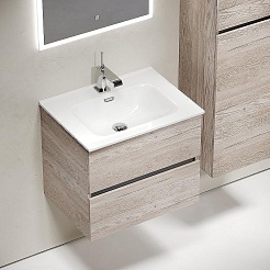 Sancos Тумба с раковиной Urban 60 дуб галифакс натуральный раковина Element 61 CN7001 – фотография-2