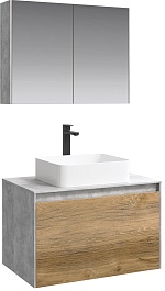 Aqwella Комплект мебели Mobi 80 бетон светлый/дуб балтийский – фотография-1