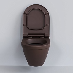 Ambassador Сиденье для унитаза Nord тонкое коричневое матовое – фотография-4